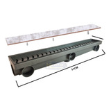 Ralo Linear 8x50 Grelha Tela Coletor Sifonado Piscina Cinza