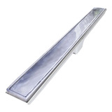 Ralo Linear Aluminio Luxo Banheiro Cromado 7x90cm C Navarro