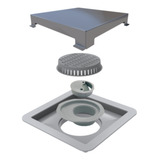 Ralo Linear Elleve Square Tampa Inox 10x10cm 7342