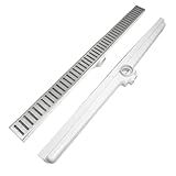 Ralo Linear Inox 70cm X 5cm Coletor Branco Para Box De Banheiro Com Tela Anti Insetos