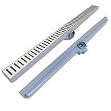 Ralo Linear Inox 70cm X 5cm Coletor Cinza Para Box De Banheiro Com Tela Anti Insetos