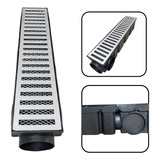 Ralo Linear Pluvial Grelha Alumínio 10x50 Coletor Tela 10pç