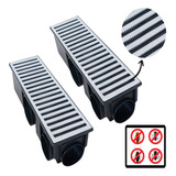 Ralo Oculto Linear Modular Com Tela Anti Insetos 15x100 2 Peças 15x50 Grelha Pluvial Em Alumínio Grelhas Brasil