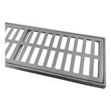 Ralo Pluvial Grelhasol Linear 15x50 Alumínio Grelha C Suporte