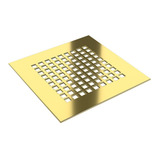 Ralo Tampa Grelha Inox 304 15x15 Cm Square Dourado