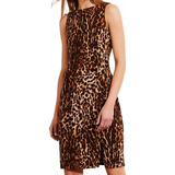 Ralph Lauren Vestido Importado Casual Marrom Leopard Tam M 