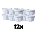 Ramekin Canelado Porcelana 135ml Finger Foods Kit Com 12 Cor Branco