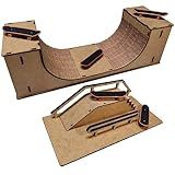 Rampa De Skate De Dedo Pista Tech Deck Com Corrimão Brinquedo MDF Cru Park Suporte Caixa