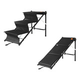 Rampa Escadinha P Cachorro Pet Cama Sofá Facilita Black Cor Preta