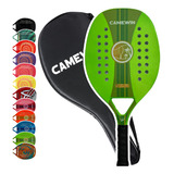 Raquete Beach Tennis Camewin 50 Carbono 50 Fibra Vidro Cor Green
