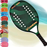 Raquete Beach Tennis Carbono Camewin Cores Modelos   Estojo Cor Verde