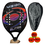 Raquete De Beach Tennis Vision Pro Elite6 Carbono 3k 2024