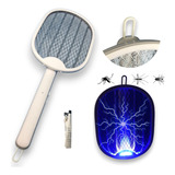 Raquete Elétrica Armadilha Mata Mosquitos Moscas C Luz Uv
