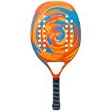 Raquete Laranja Para Beach Tennis Profissional Em Fibra Carbono Com Capa Protetora Camewin