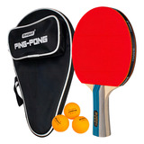 Raquete Ping Pong De Tenis De Mesa Profissional C raqueteira Cor Case Preta Tipo De Cabo Fl  côncavo 