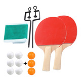 Raquete Ping Pong Tênis De Mesa Par 9 Bolas Rede