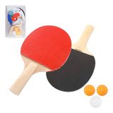 Raquete Tenis De Mesa Ping Pong 3 Bolinhas Profissional Cor Preto E Vermelho