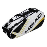 Raqueteira Head Djokovic Core 6r Combi Preta dourada Tênis
