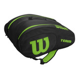 Raqueteira Wilson Team Beach Tennis Padel 6 Preta E Verde