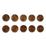 Rara Moeda 10 Medalhas Presidentes Eua Ano 1968 Lindas 