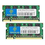 Rasalas PC2-5300 DDR2 667 DDR2 4GB Kit -2x2GB- DDR2 PC2-5300 DDR2 Sodimm PC2-5300S 1-8V CL5 RAM Módulos De Memória Para Notebook Intel- MAC- AMD System Notebook