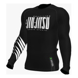Rash Guard Manga Longa Jiu jitsu Bjj Proteção Innove Preta