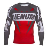 Rash Guard Venum Revenge Vermelha Cinza