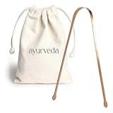 Raspador De Lingua Cobre Ayurveda Com Saquinho Algodão Cru