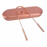 Raspador De Lingua Cobre Com Estojo Limpador Higienizador