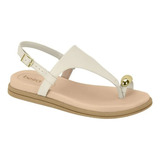 Rasteirinha Sandália Casual Feminina Beira Rio Anel Dourado