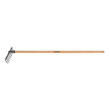 Rastelo Ancinho Metalico Curvo Leve 12 Dentes Cabo Madeira