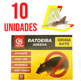 Ratoeira Adesiva Cola Pega Rato Pragas C 10 Peças