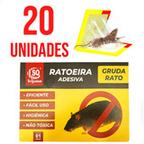 Ratoeira Adesiva Cola Pega Rato Pragas C 20 Peças