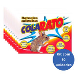 Ratoeira Adesiva Pega Gruda Cola Rato Kit C 10 Unidades