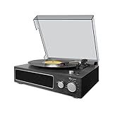 Raveo Vitrola Studio Ebony Com Toca-discos- Rádio FM- USB- Saída Auxiliar E Fone De Ouvido E Tecnologia De Conexão Bluetooth- Cor- PRETO