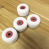 Rayauto Kit De Rodas De Skate Esportivo 4 Peças 50 Mm X 35 Mm 83A Branco Macio Cruiser Rodas 8 Peças De Precisão De Alta Velocidade ABEC 9 Rolamentos De Esferas 4 Peças Espaçadores