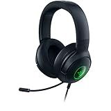 Razer Fone De Ouvido Kraken V3 X Com Fio USB Para Jogos Construção Leve Drivers Triforce De 40 Mm Microfone Cardioide Hiperclaro Som Surround 7 1 Iluminação RGB Cromada Preto