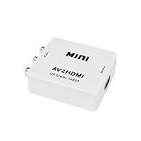 RCA Para HDMI- AV Para HDMI- ALLOMN 1080P Mini 3 RCA Composto CVBS Adaptador Conversor De Vídeo Compatível Com PAL-NTSC Com Cabo De Carregamento USB Para PC- Laptop- Xbox- PS3- PS4-