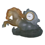 Rdf01259   Daum   Relógio Antigo   Cavalo   Cristal Francês