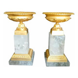 Rdf01590 - Par Tazzas - Taças Antigas - Cristal Rocha Bronze
