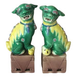 Rdf04498 - Escultura - Par De Caes Foo Em Ceramica Chinesa