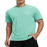 Rdruko Camisetas Masculinas De Treino Dry Fit Com Absorção De Umidade Manga Curta Atlética Corrida Academia Esportes Ativos Verde GG