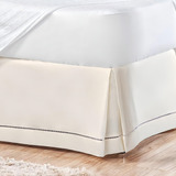 Realize Enxovais Saia Cama Realize Enxovais Box King Size Percal 200 Fios Com Ponto Palito Cor Palha