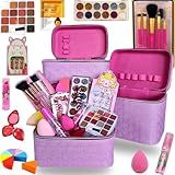 Realizzi Maleta De Maquiagem Infantil Completa Princesinha C Unhas Paleta Conjunto De Pinceis