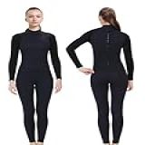 REALON Roupa De Mergulho Feminina Masculina Completa De Neoprene 2 Mm Com Zíper Nas Costas- Natação- Surfe- Mergulho Com Snorkel- Roupa De Banho Térmica De Manga Comprida Para água Fria
