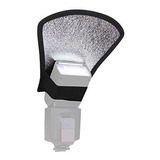 Rebatedor Difusor Flash Canon Nikon 2 Em 1 Branco Prata