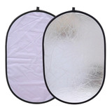 Rebatedor Oval 2x1 60x90 Cm Prata E Branco 60x90cm Com Case