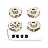 Rebower Conjunto De 4 Peças De Engrenagem De Pinhão 48P 32T 33T 34T 35T Para Eixo De 3 175 Mm Pinhão De Liga De Alumínio Com Parafusos E Chave Hexagonal Para Motor RC