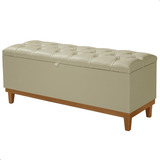 Recamier Bau Cama Casal 130cm Corino Dubai Madeira Maciça