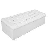 Recamier Baú Estofada Mel 160 Cm Queen Size Com Capitonê Suede Branco ADJ Decor